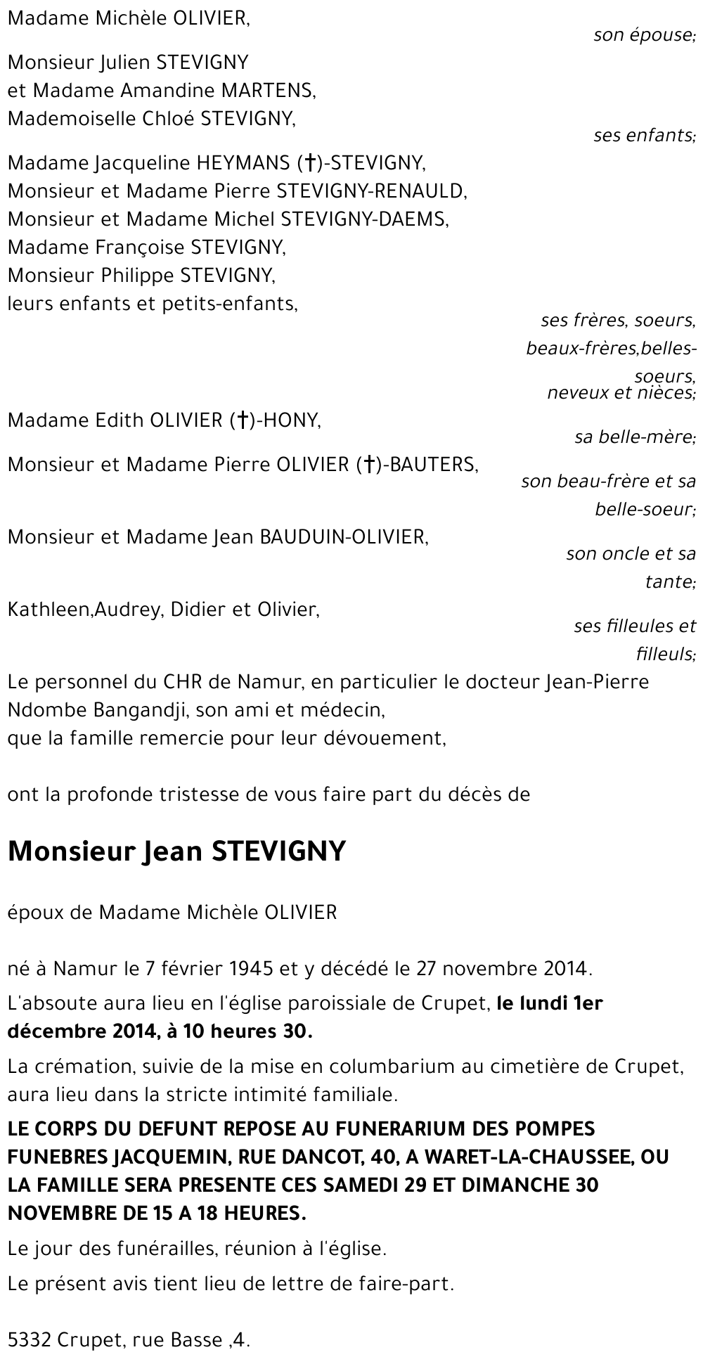 Jean STEVIGNY