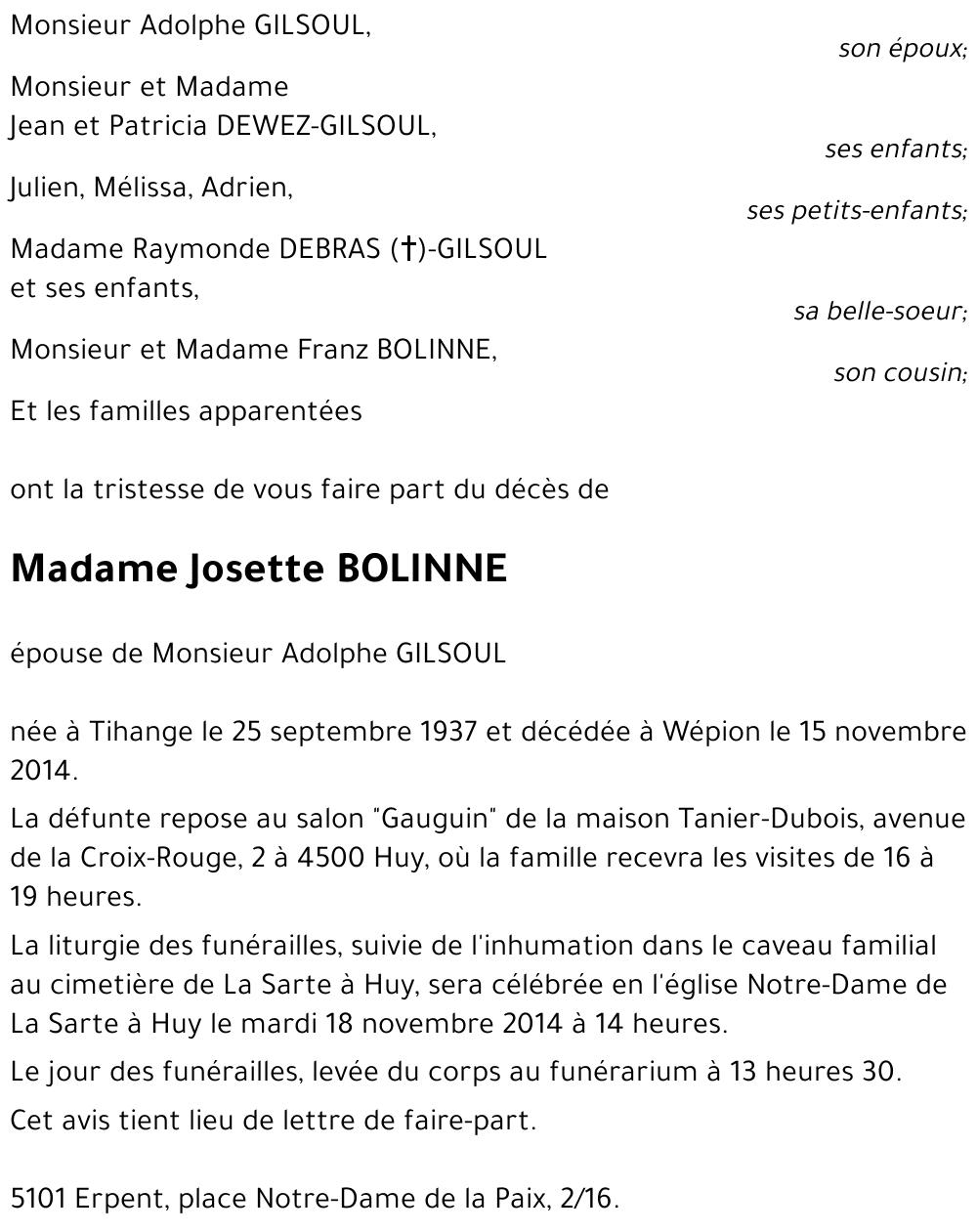 Josette BOLINNE