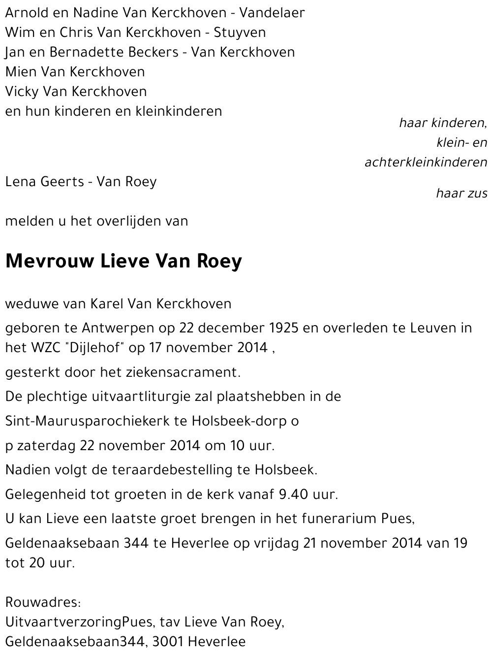 Lieve Van Roey