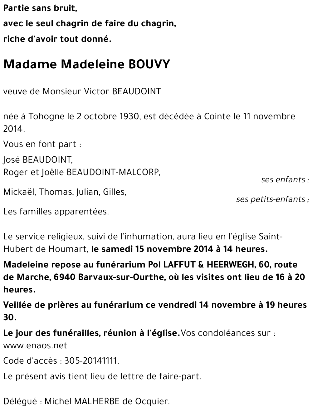 Madeleine BOUVY