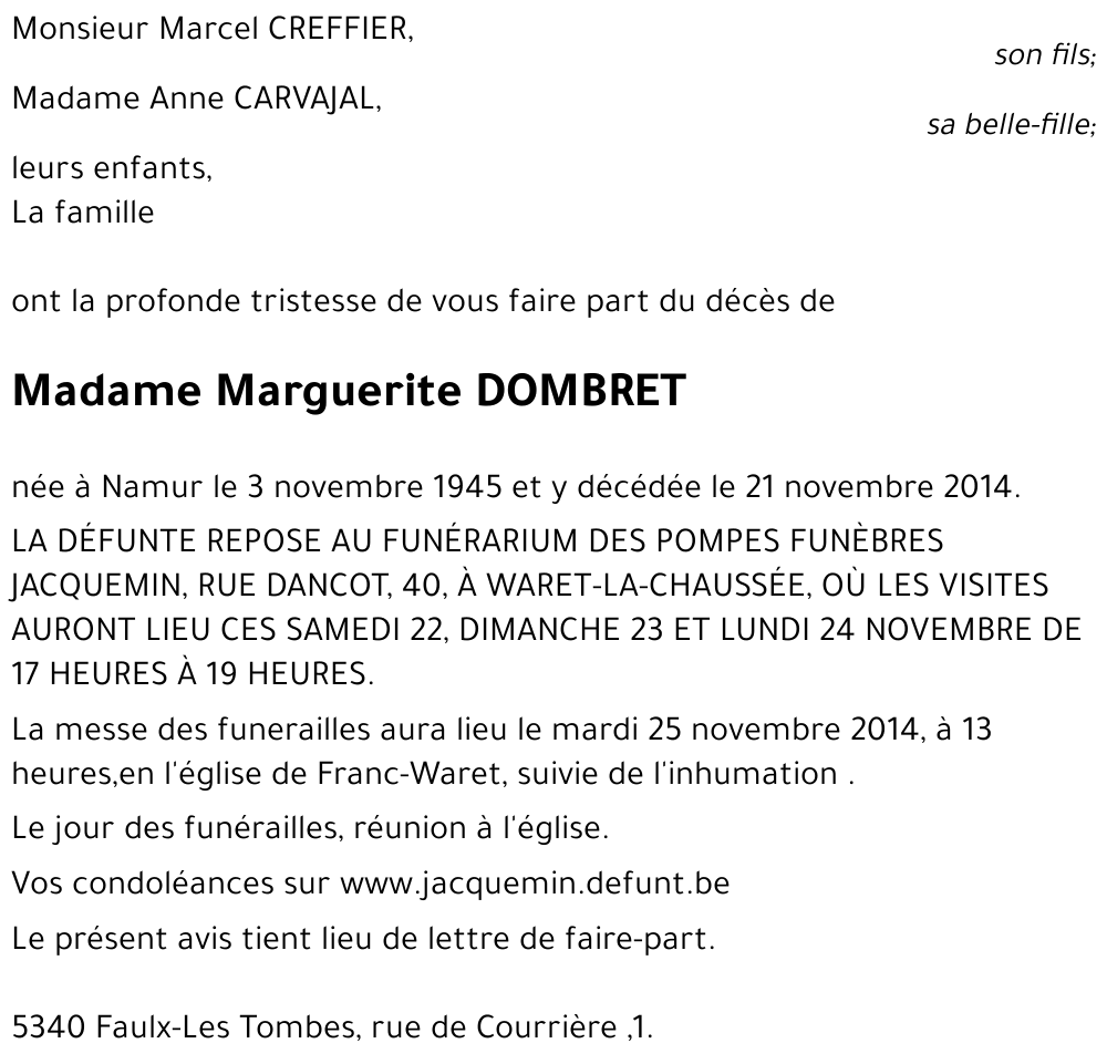 Marguerite DOMBRET