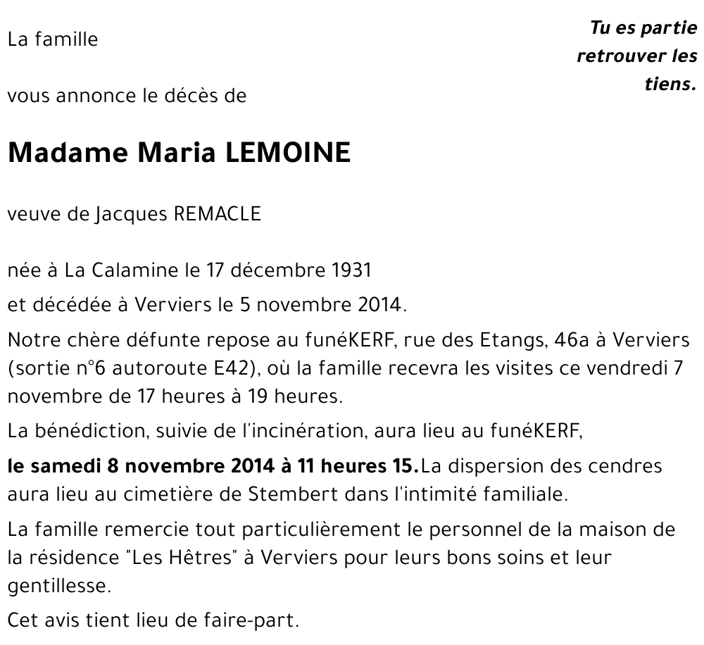 Maria LEMOINE