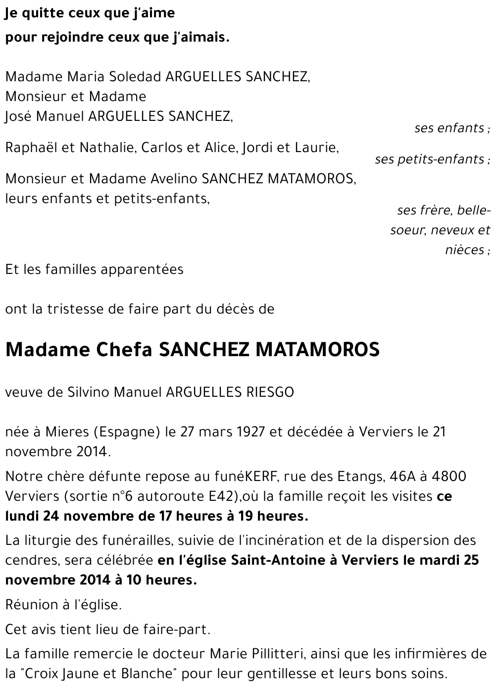 Maria SANCHEZ MATAMOROS