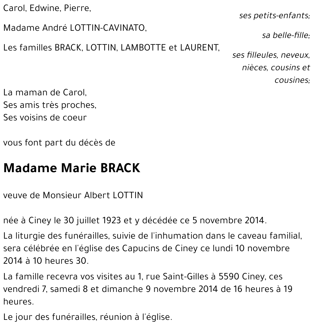 Marie BRACK