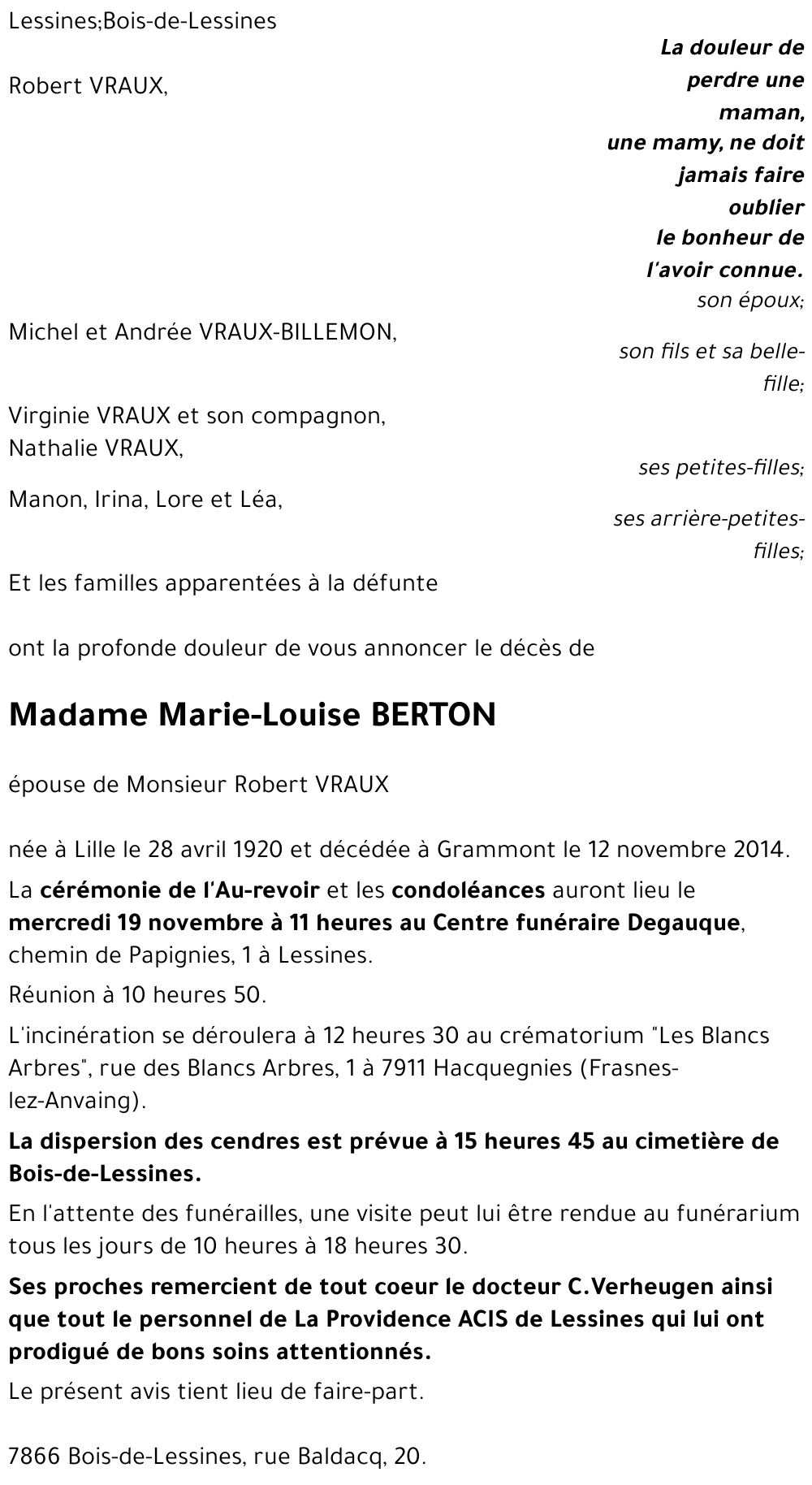 Marie-Louise BERTON