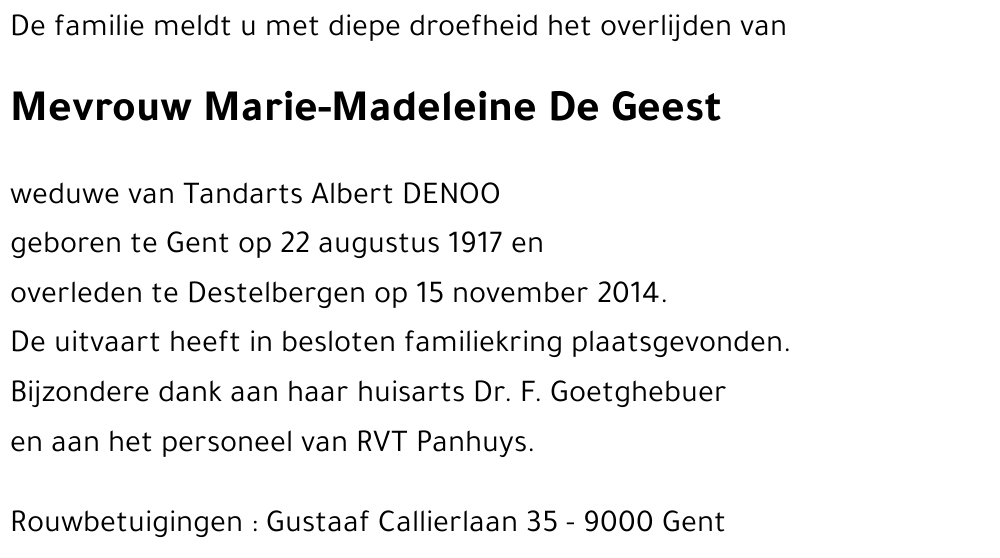 Marie-Madeleine De Geest