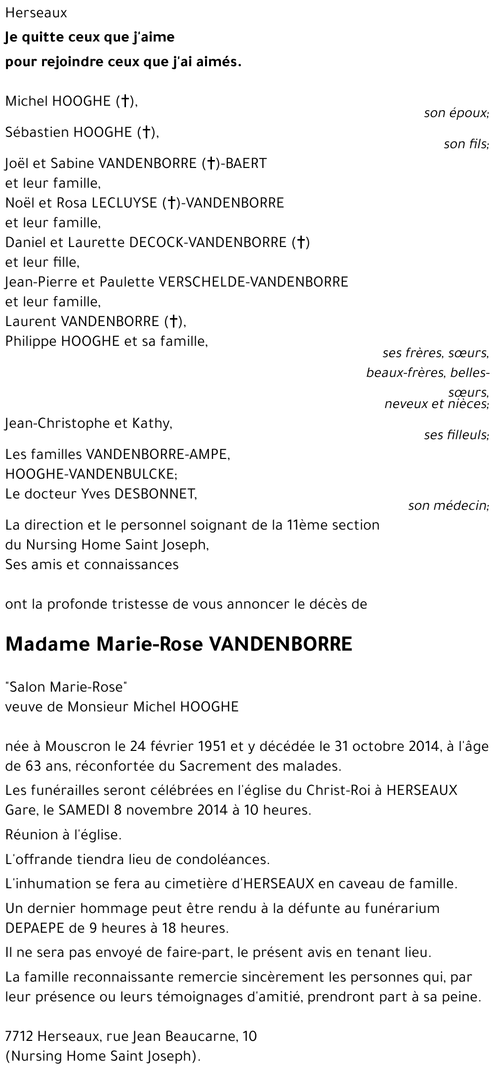 Marie-Rose VANDENBORRE