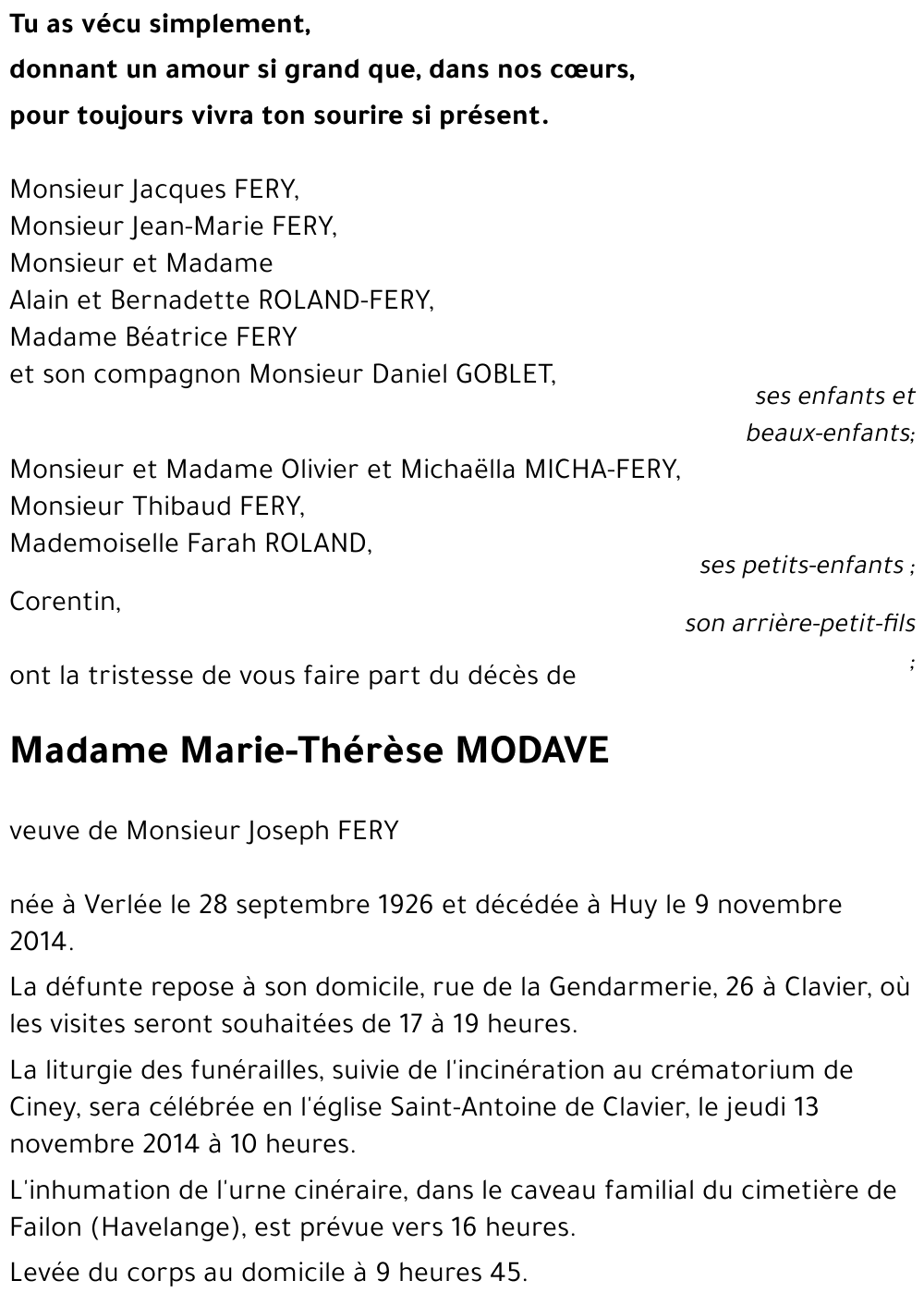 Marie-Thérèse MODAVE