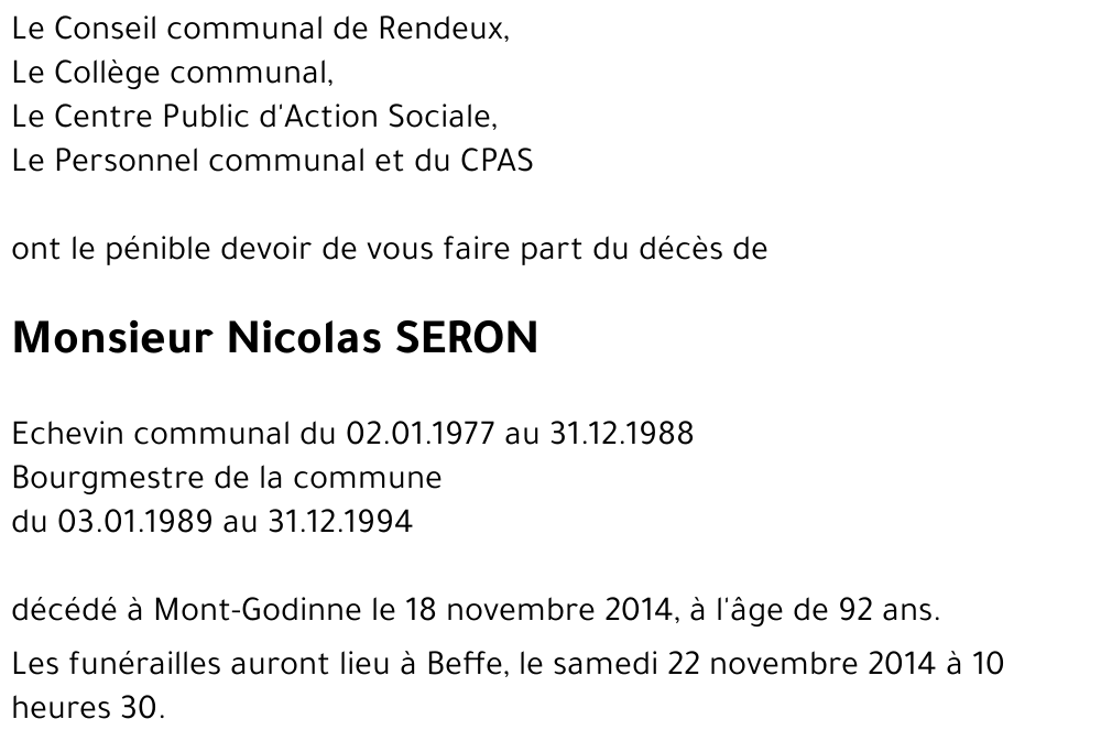 Nicolas SERON