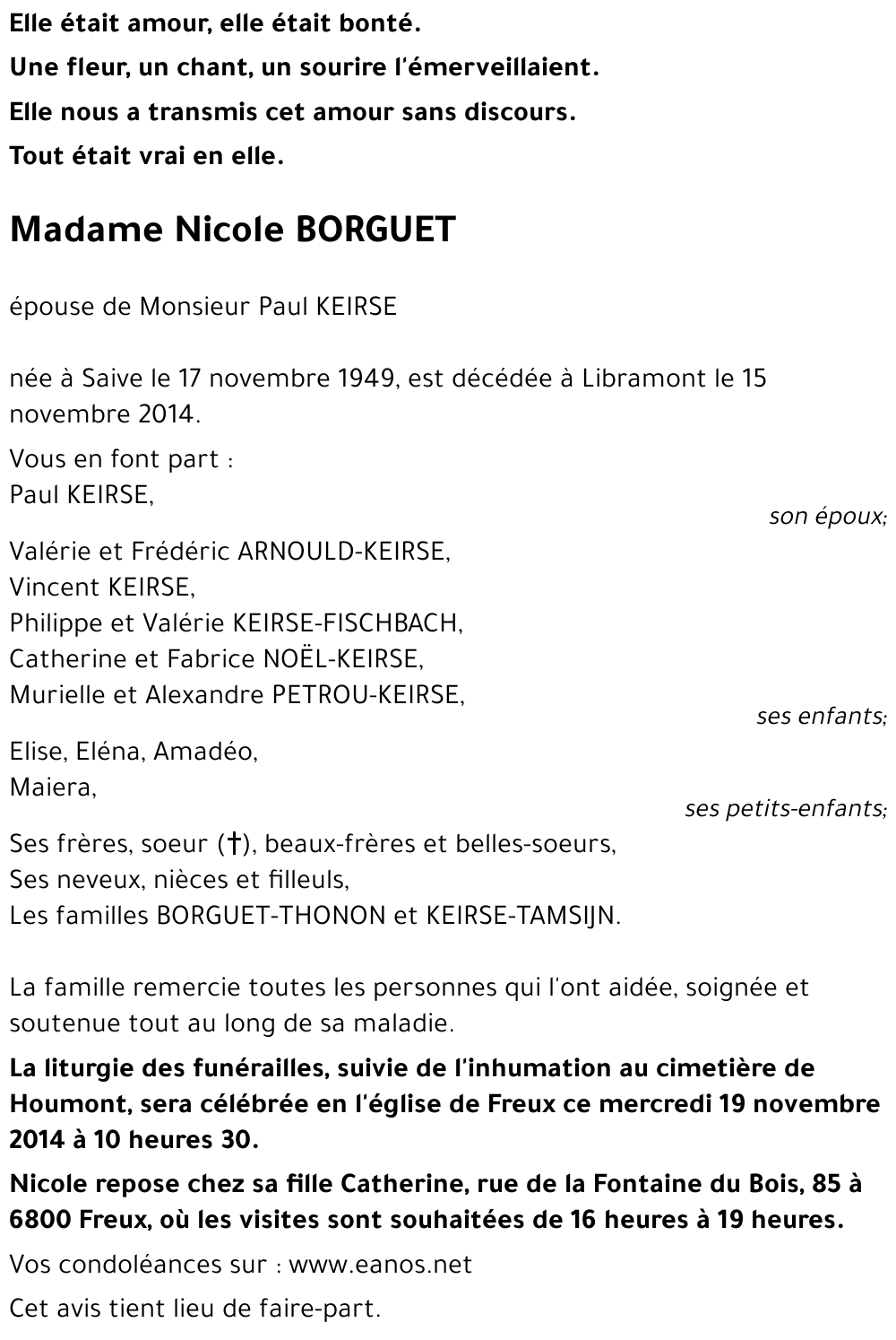Nicole BORGUET