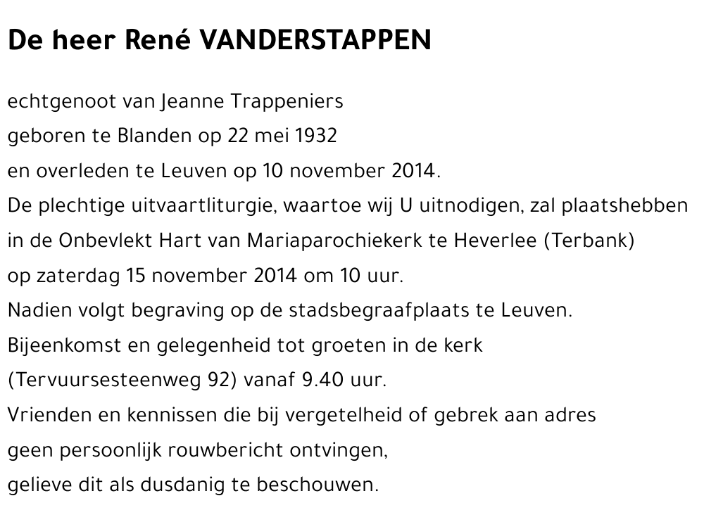 René VANDERSTAPPEN