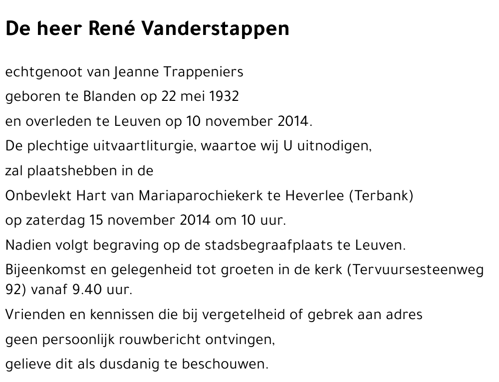 René VANDERSTAPPEN