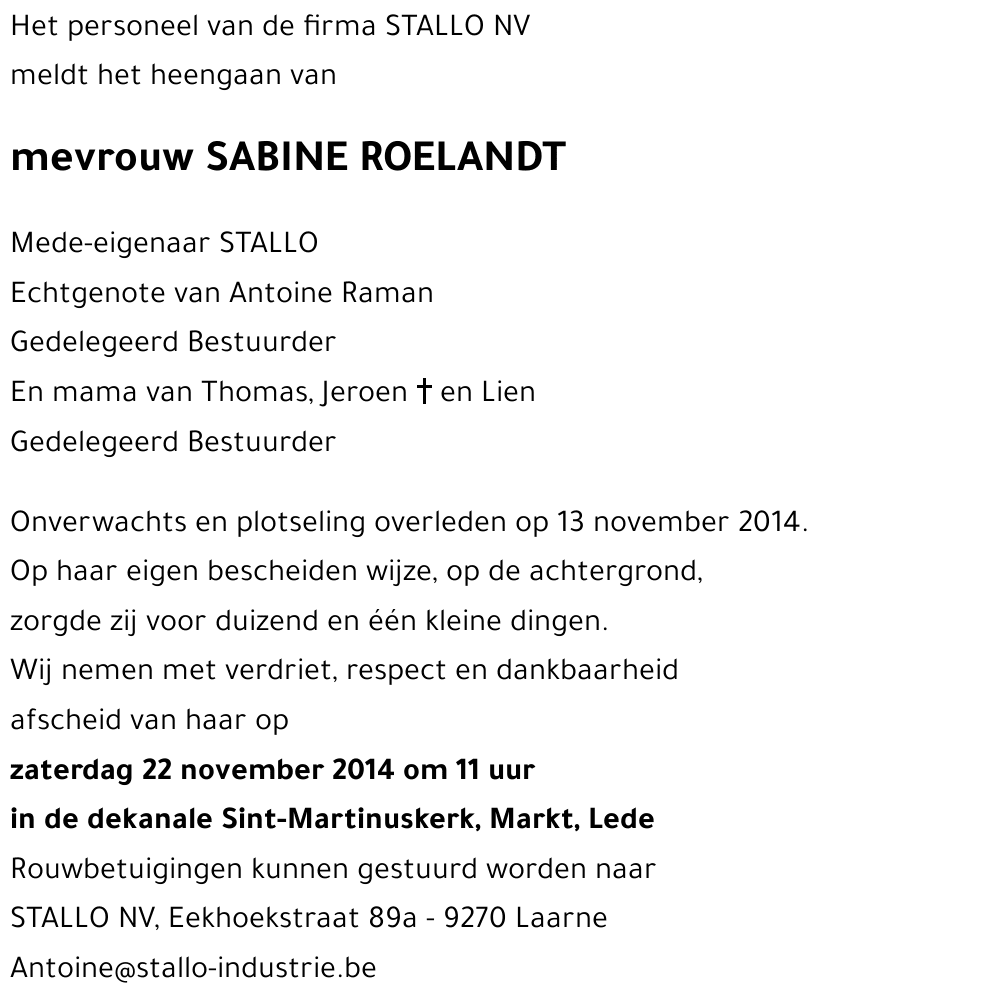 SABINE ROELANDT