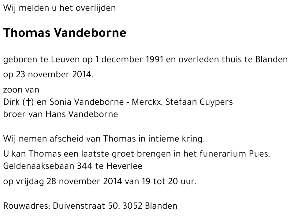 Thomas Vandeborne