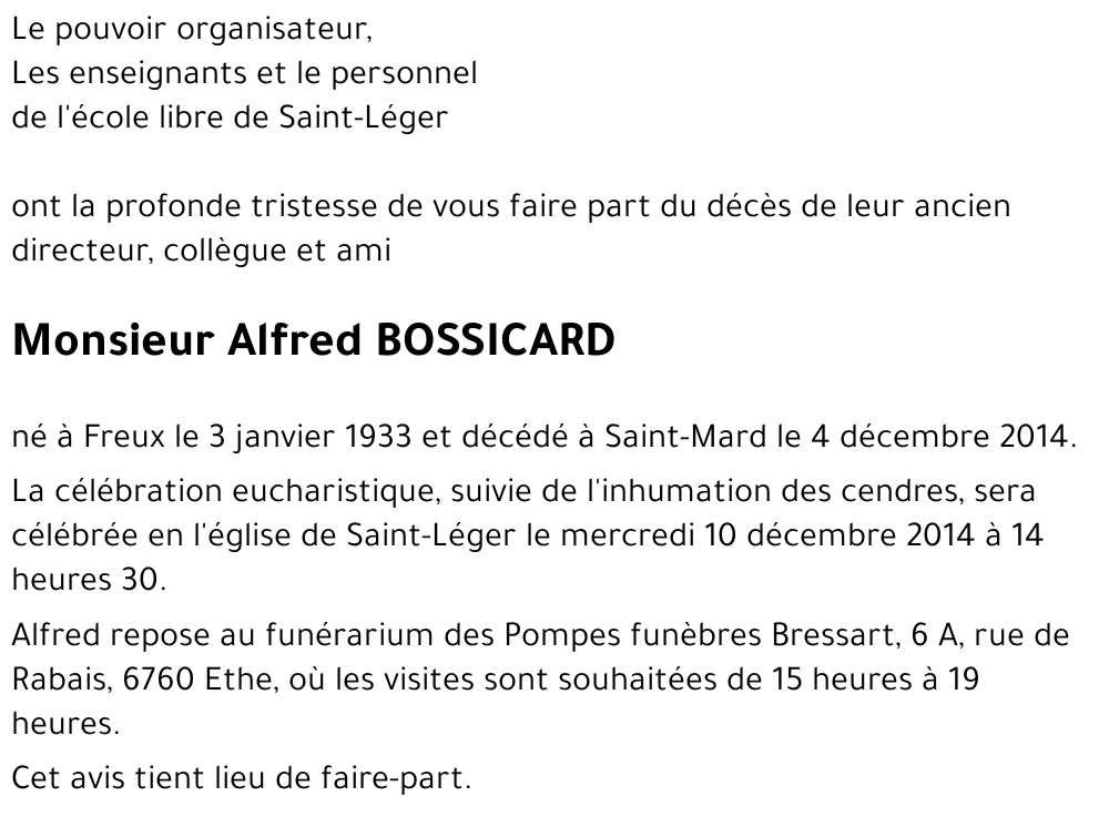 Alfred BOSSICARD 