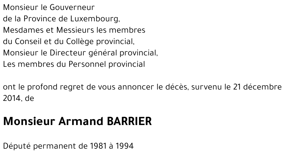 Armand BARRIER