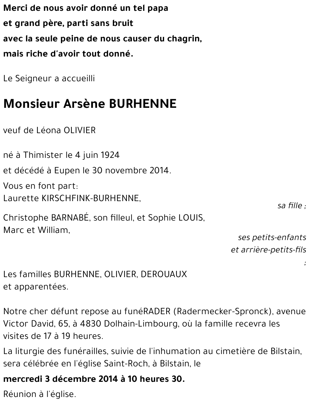 Arsène BURHENNE