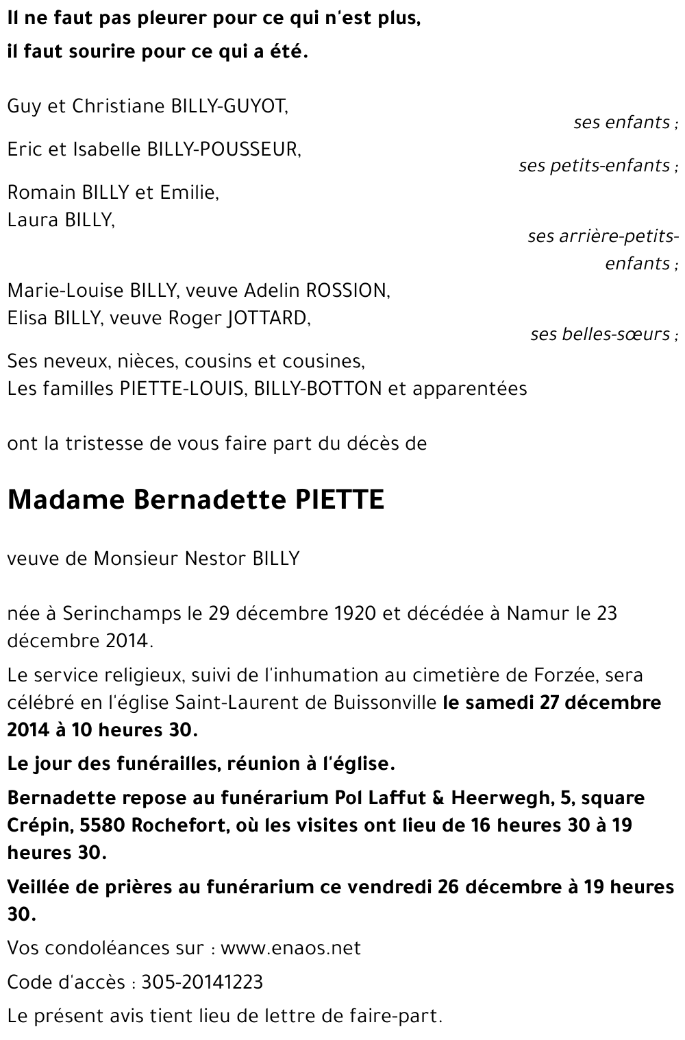 Bernadette PIETTE