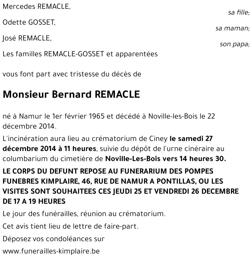 Bernard REMACLE