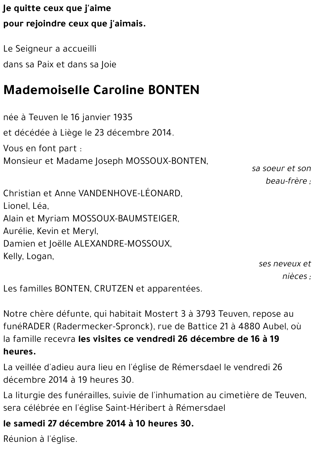 Caroline BONTEN