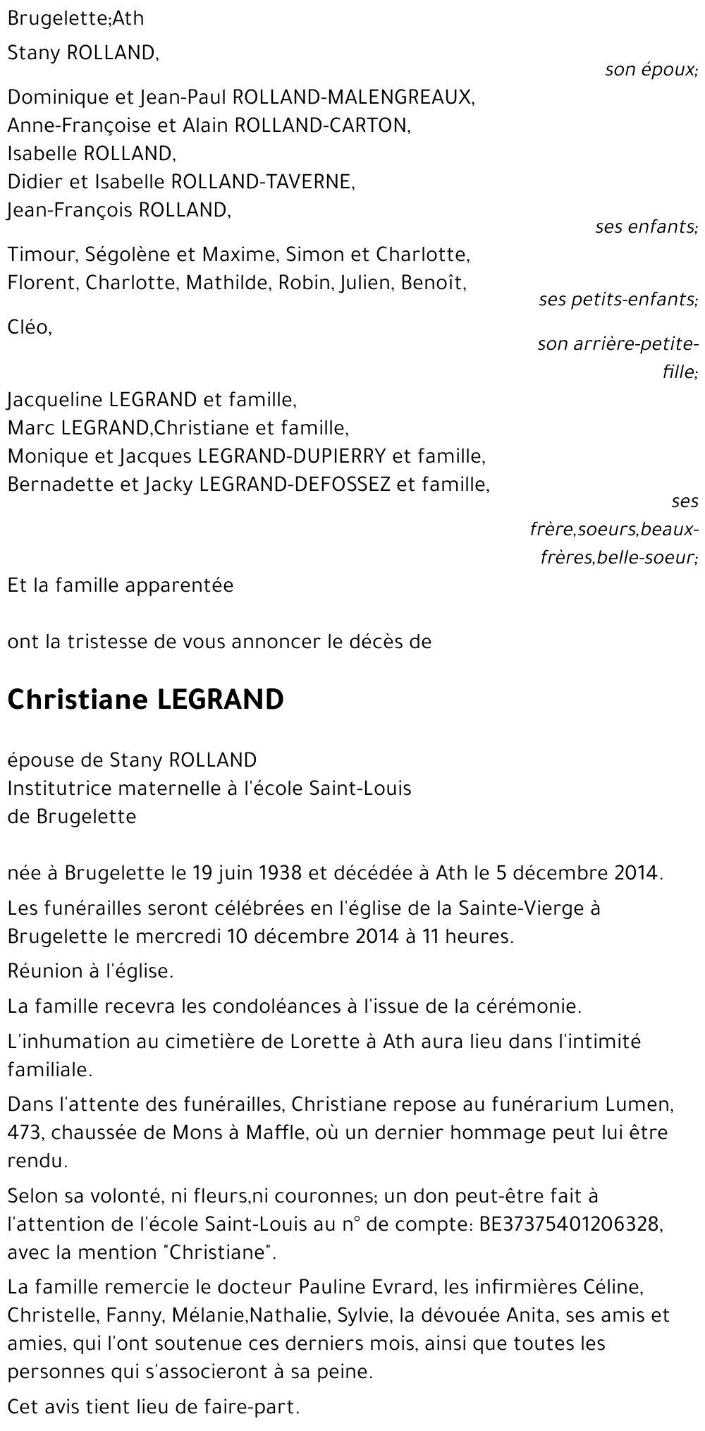 Christiane LEGRAND