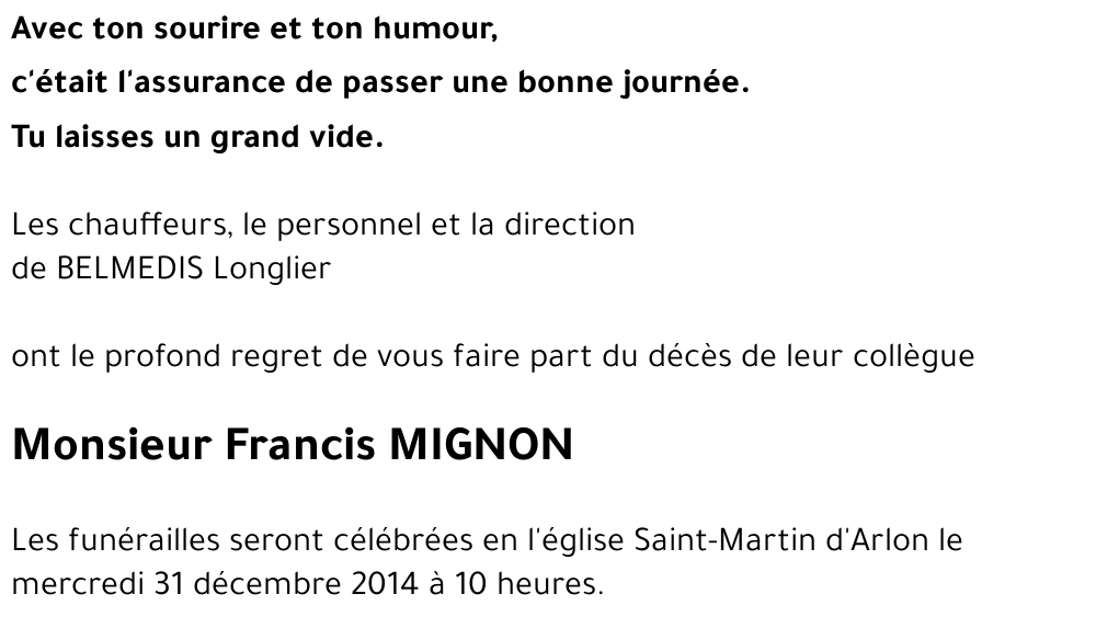 Francis MIGNON