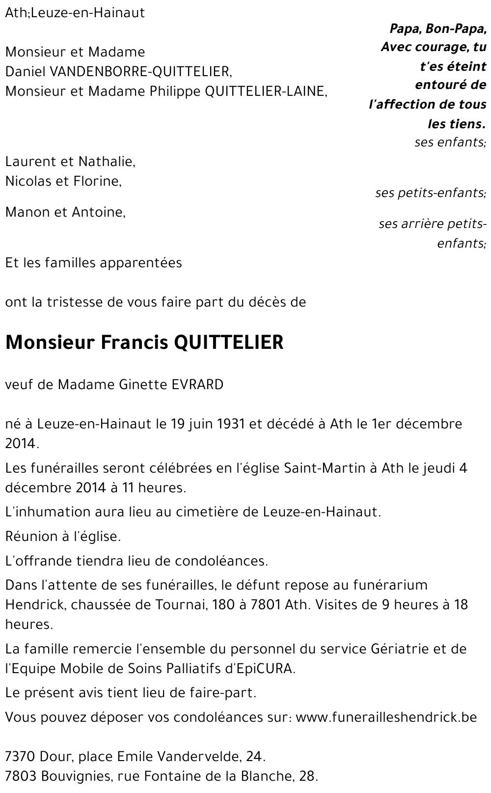 Francis QUITTELIER