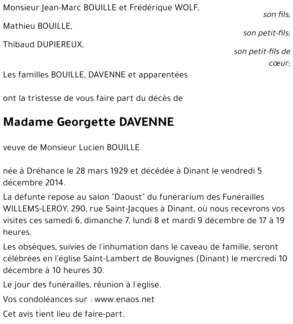 Georgette DAVENNE