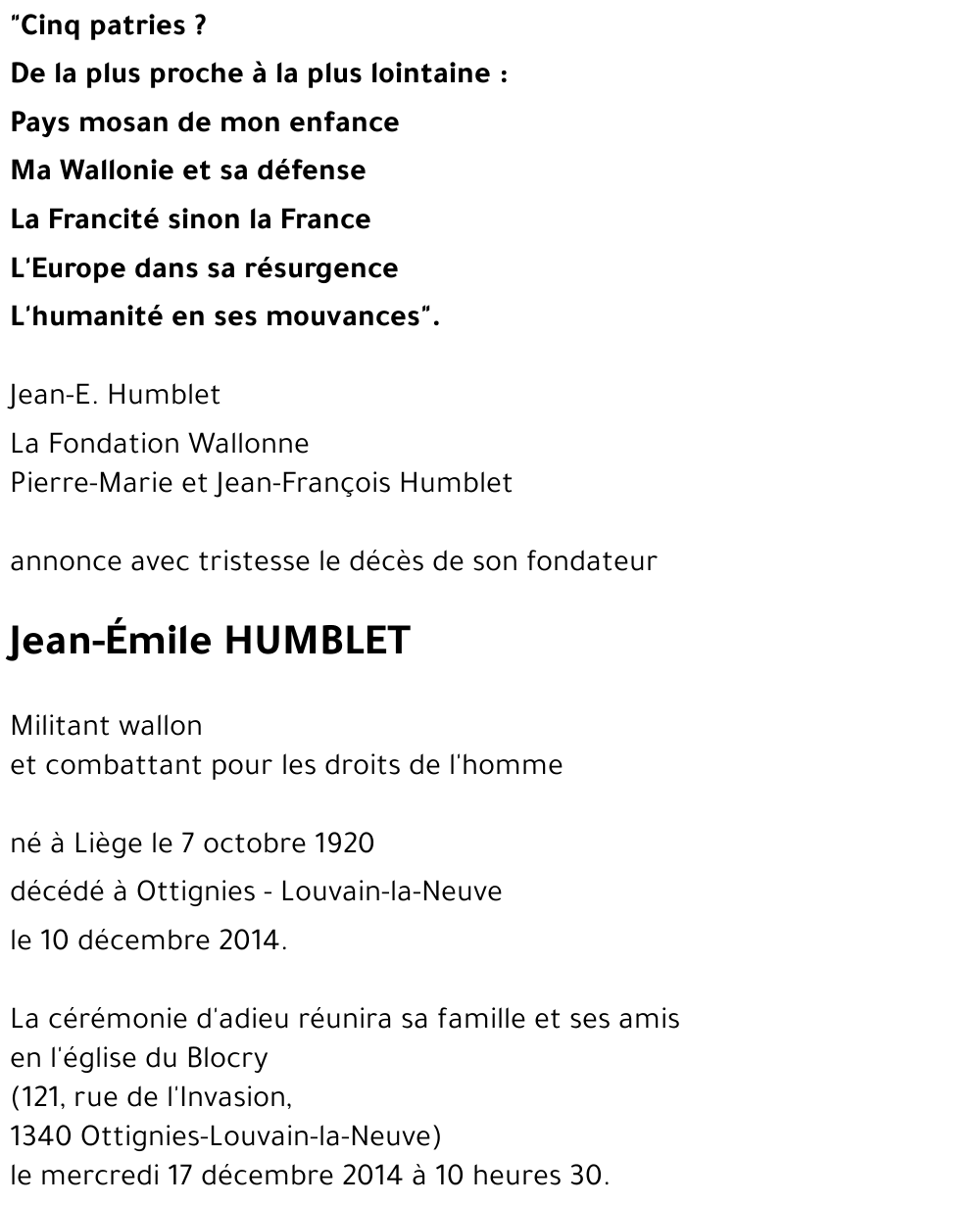 Jean-Émile HUMBLET