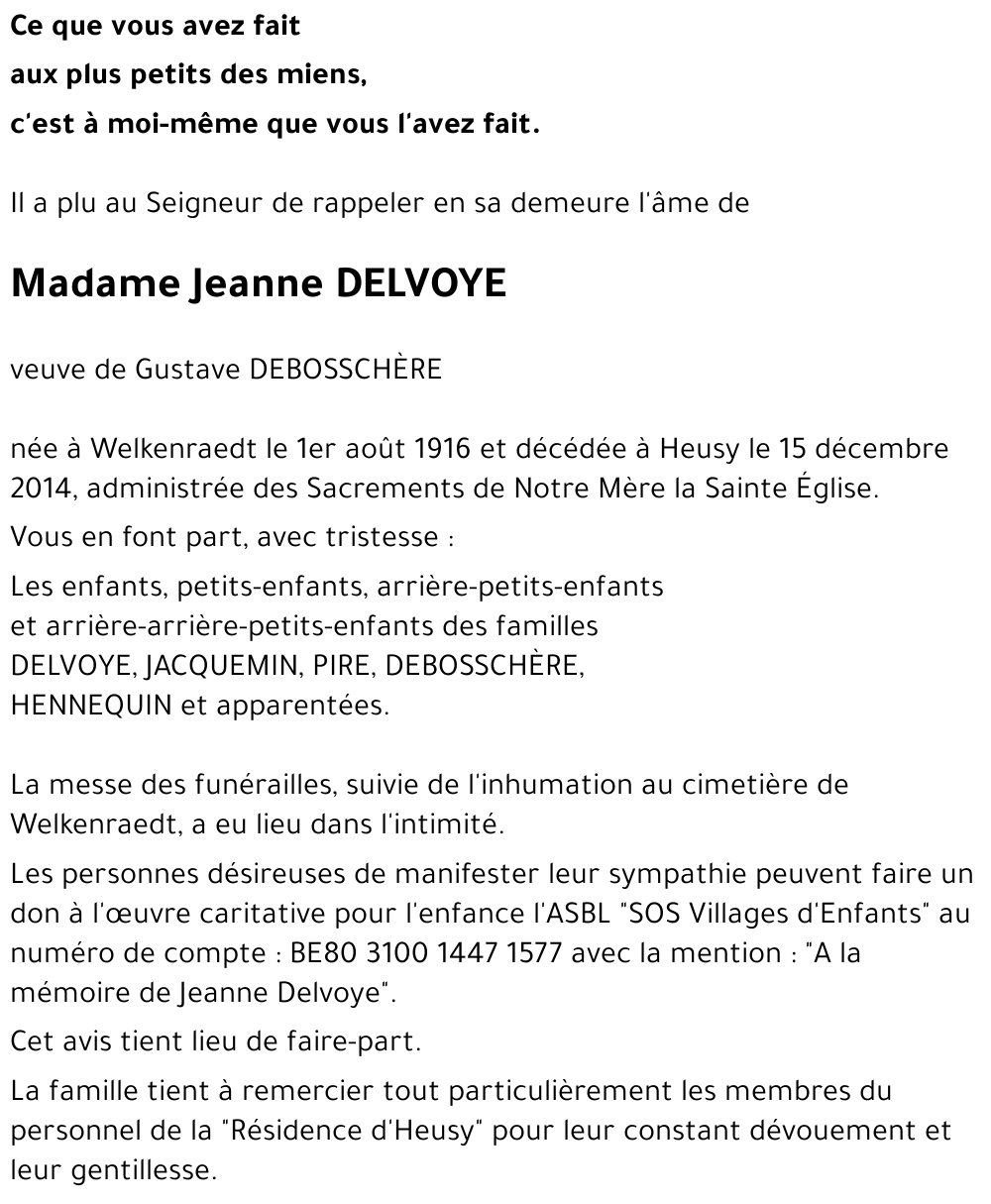 Jeanne DELVOYE