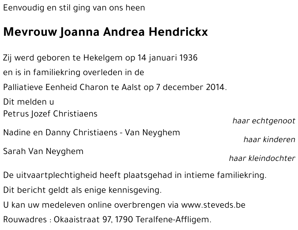 Joanna Andrea Hendrickx