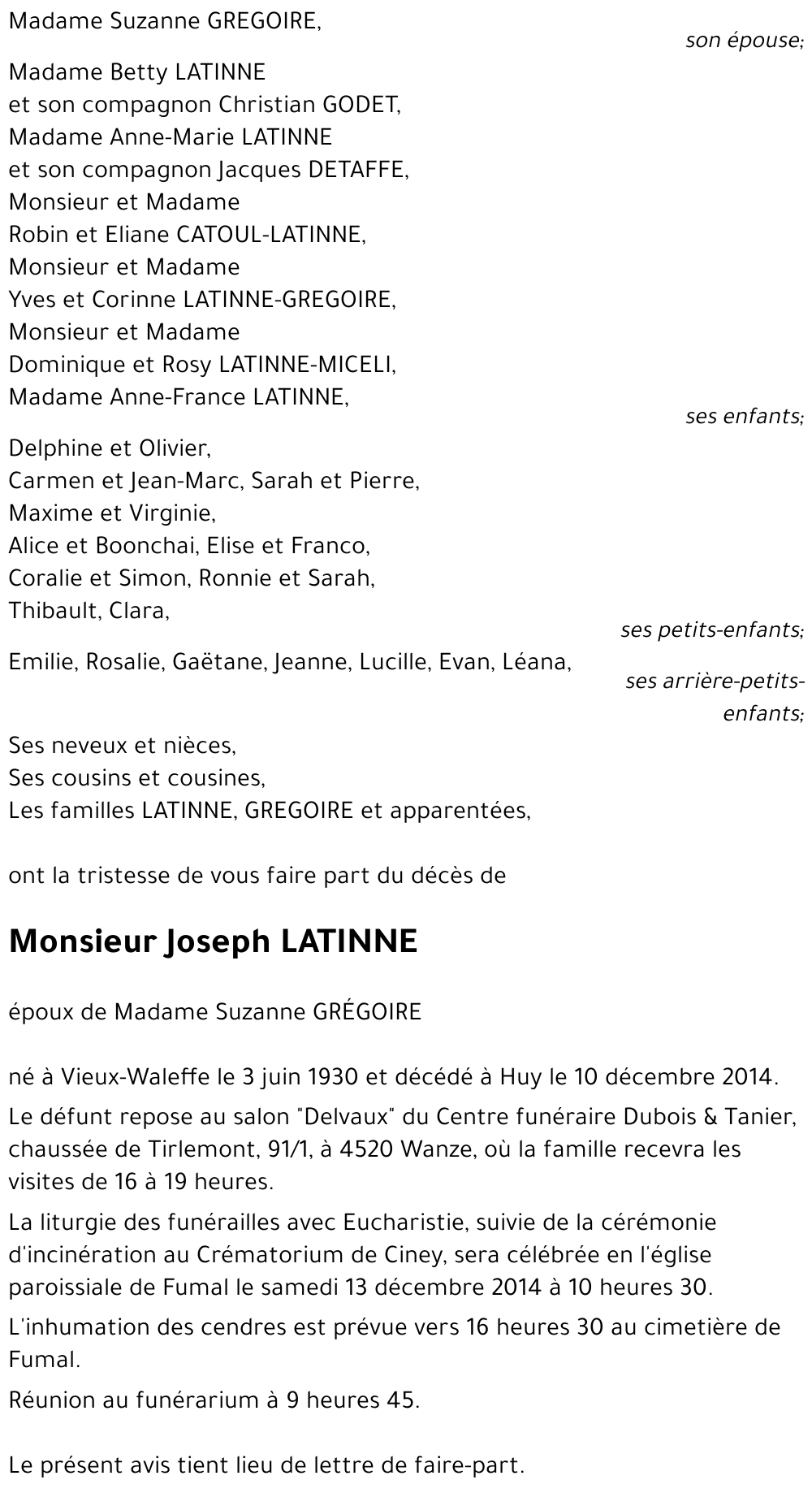 Joseph LATINNE