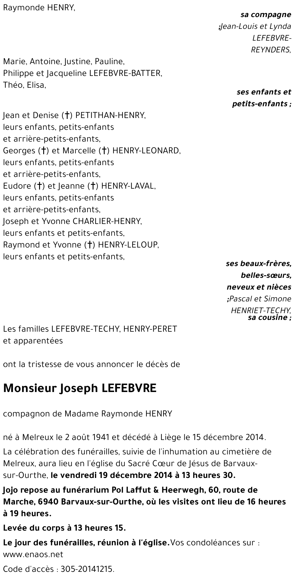 Joseph LEFEBVRE