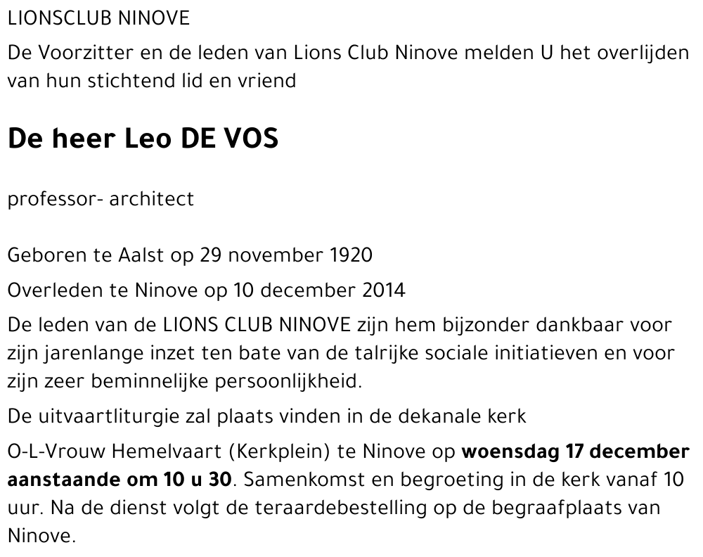 Leo DE VOS