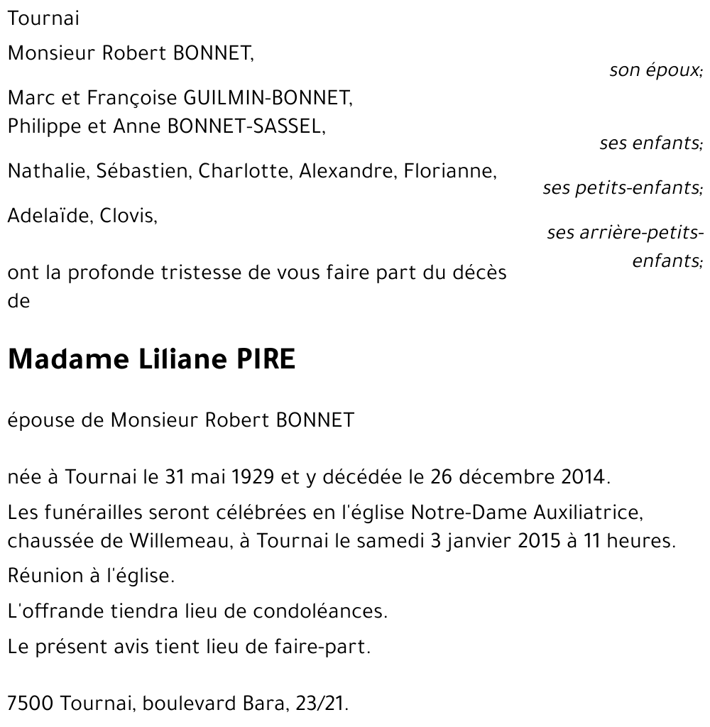 Liliane PIRE