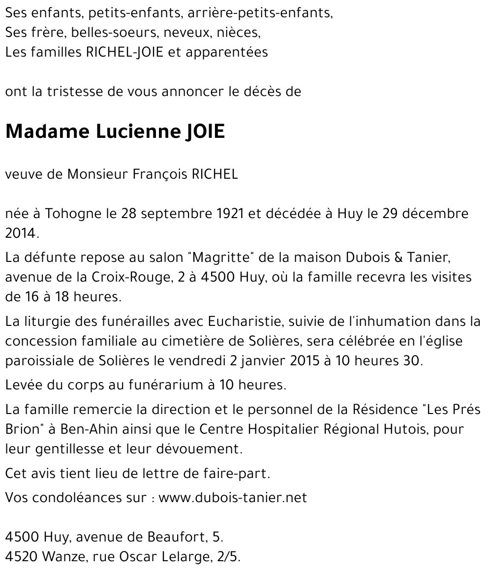 Lucienne JOIE