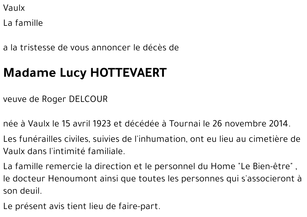 Lucy HOTTEVAERT