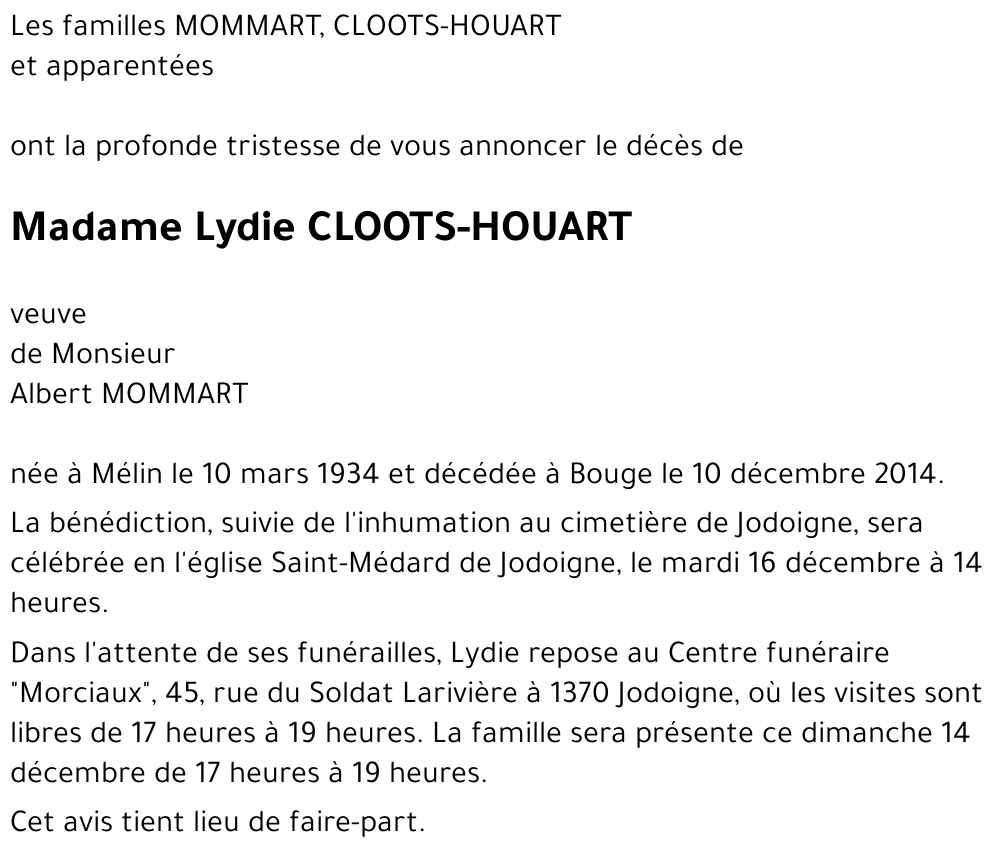 Lydie CLOOTS-HOUART