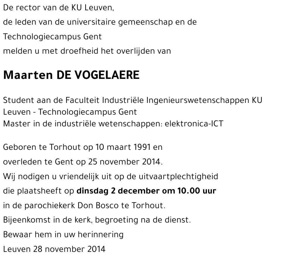 Maarten DE VOGELAERE