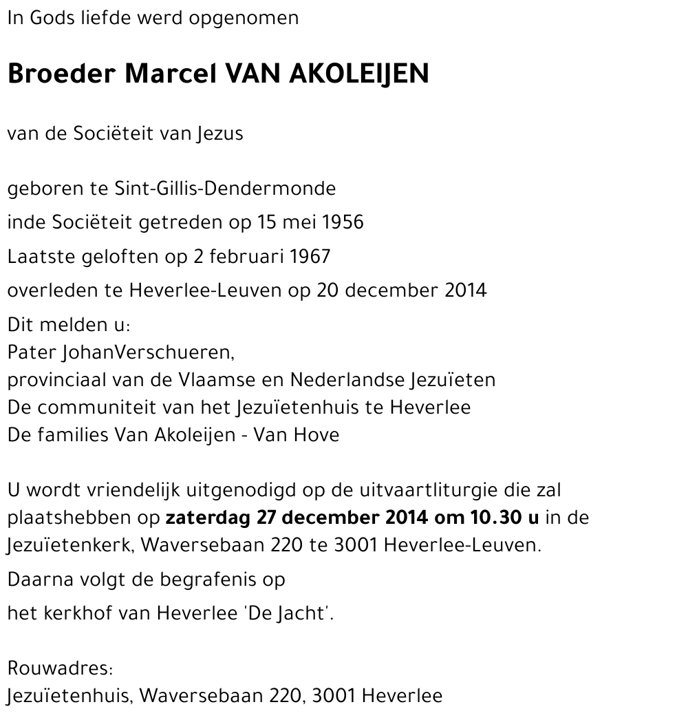 Marcel VAN AKOLEIJEN