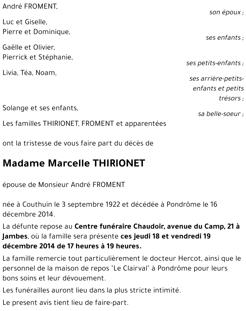 Marcelle THIRIONET