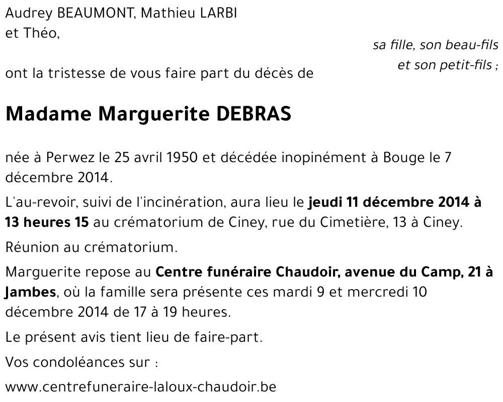 Marguerite DEBRAS