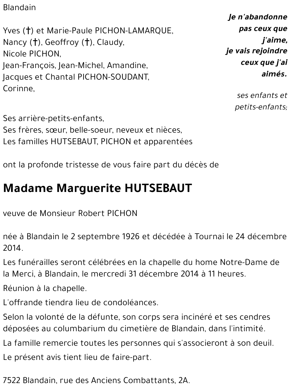 Marguerite HUTSEBAUT