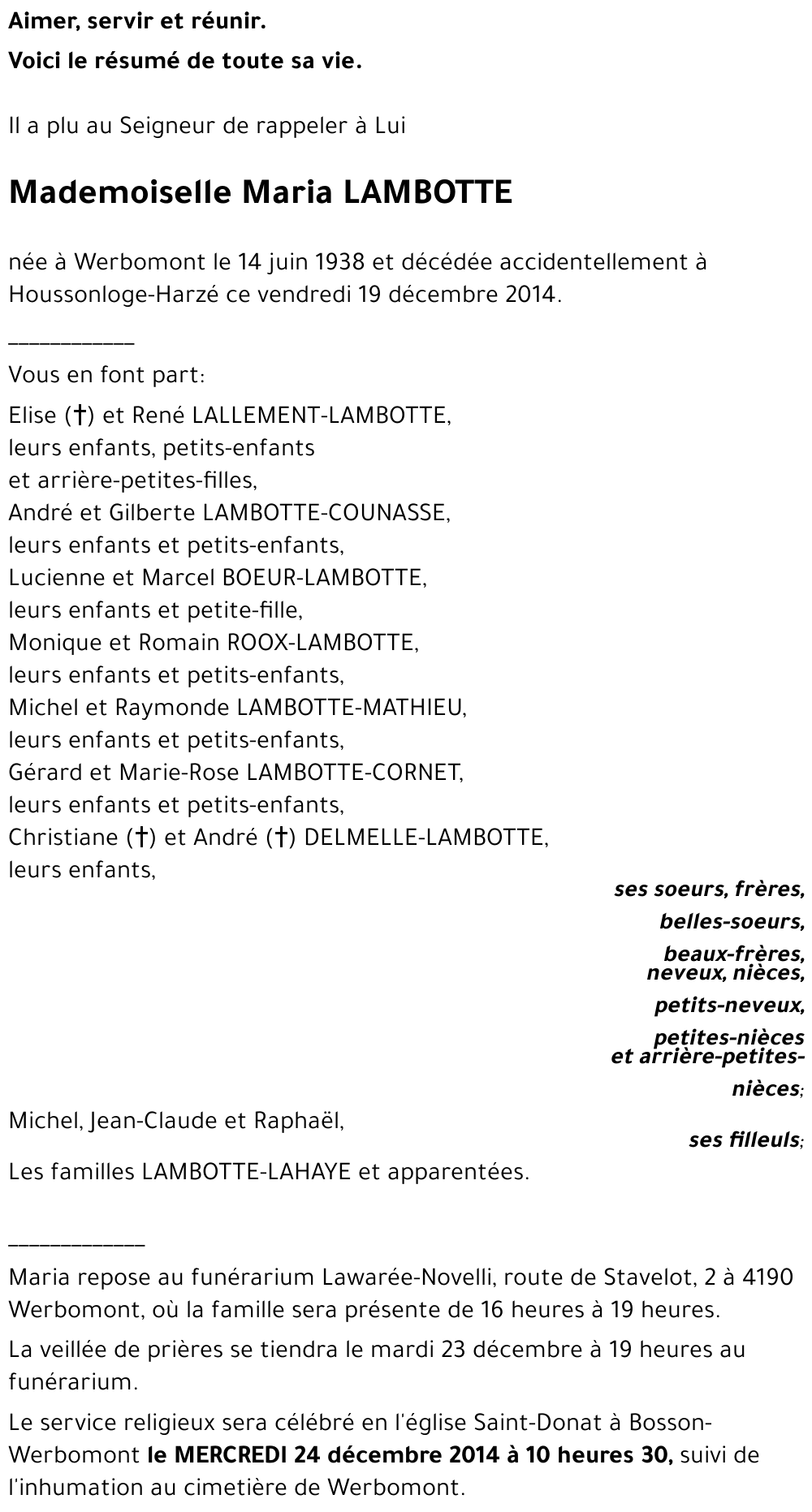 Maria LAMBOTTE