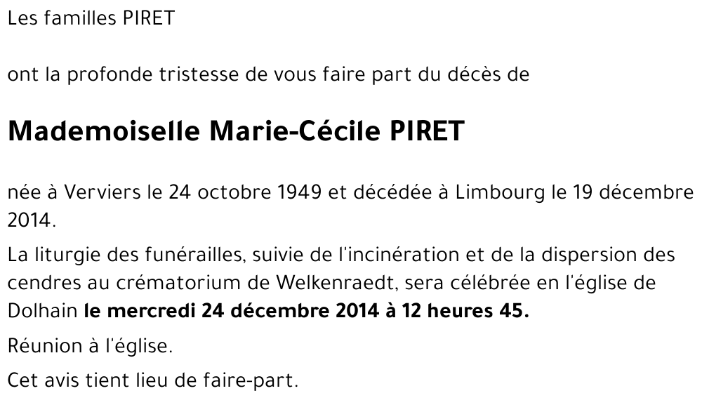 Marie-Cécile PIRET