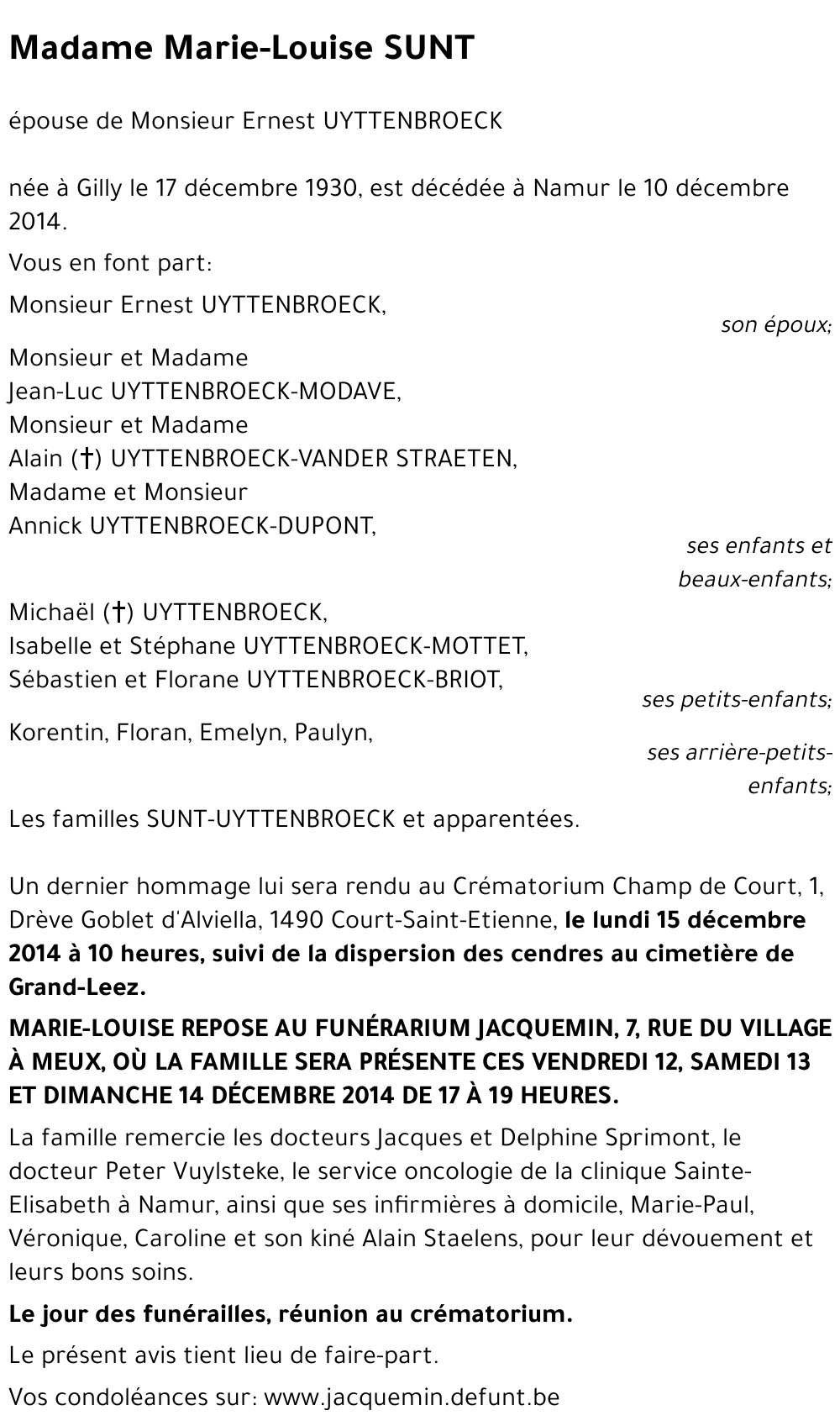 Marie-Louise SUNT