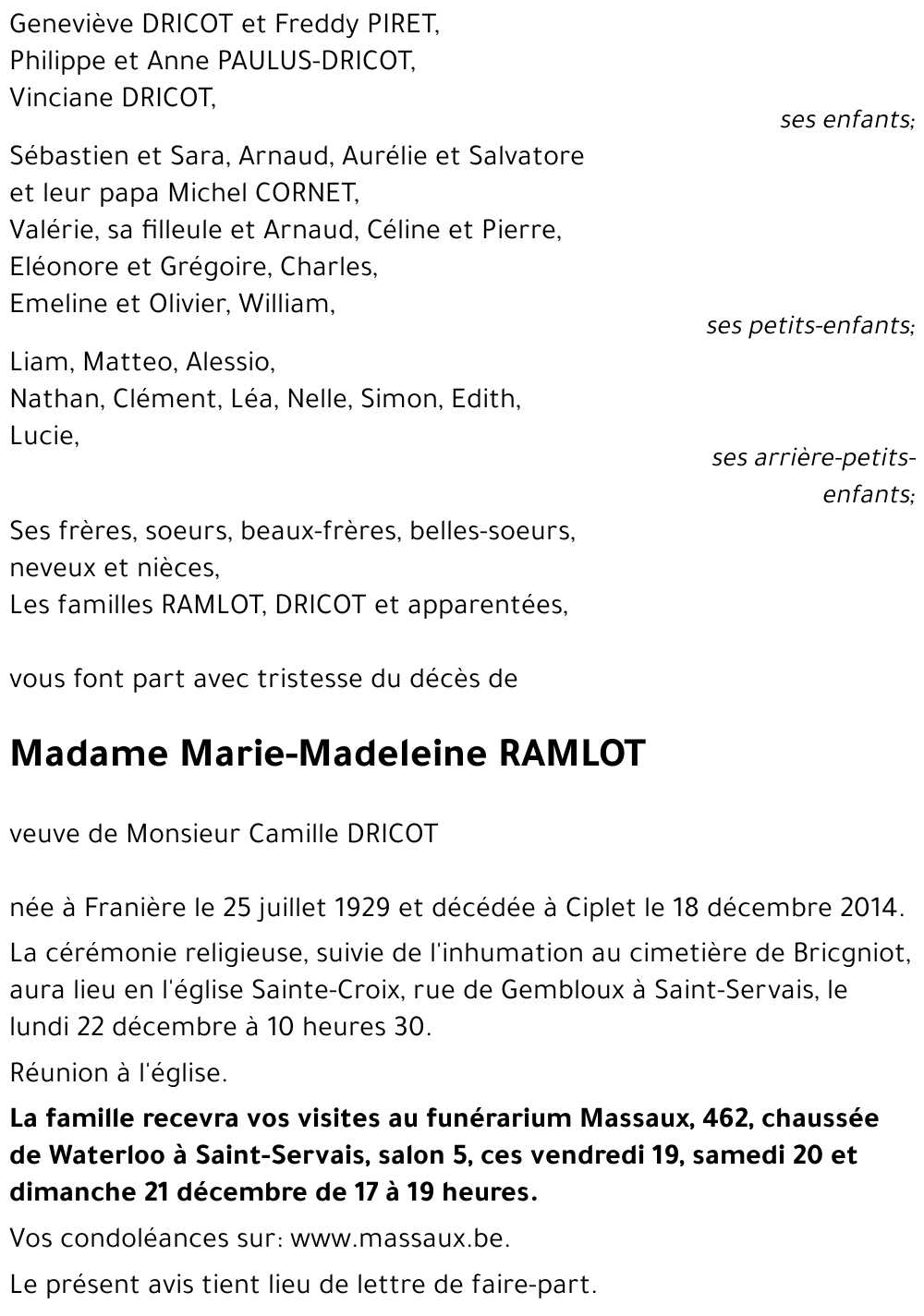 Marie-Madeleine RAMLOT