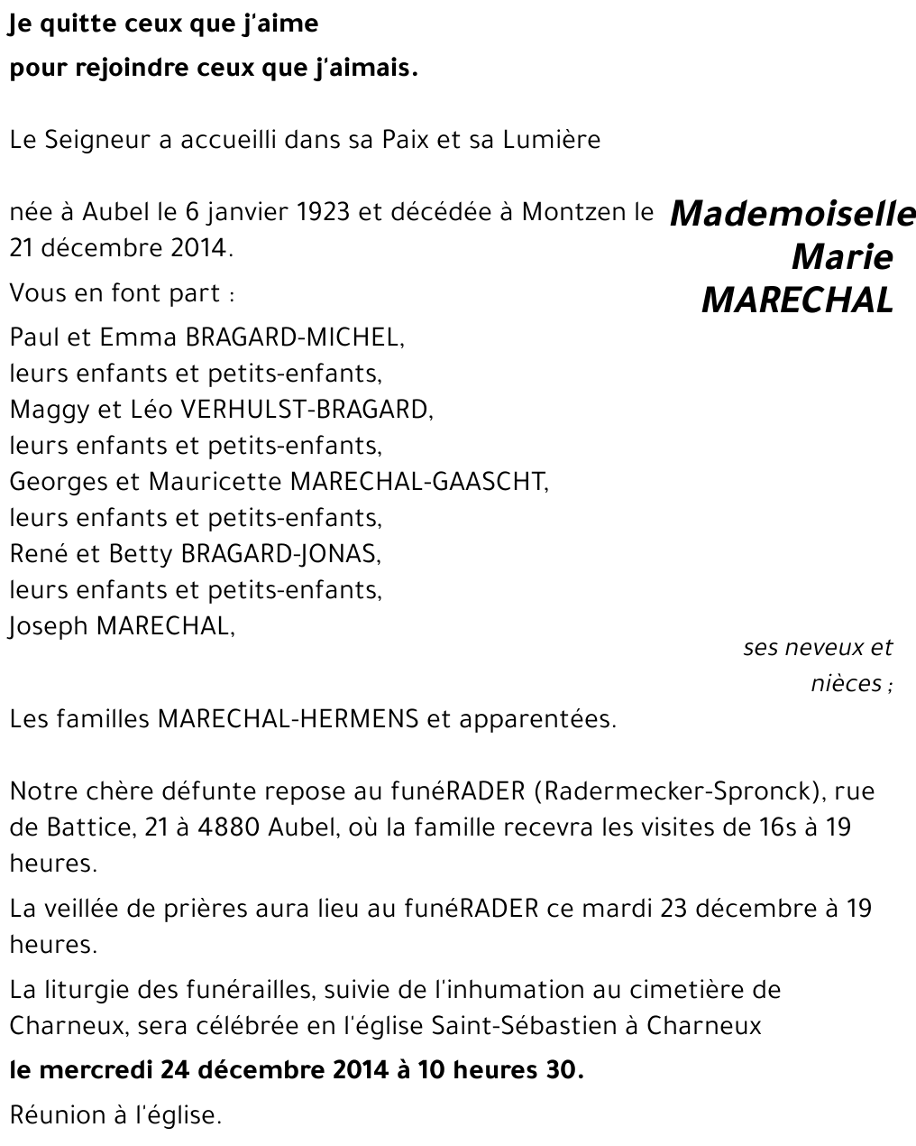 Marie MARECHAL