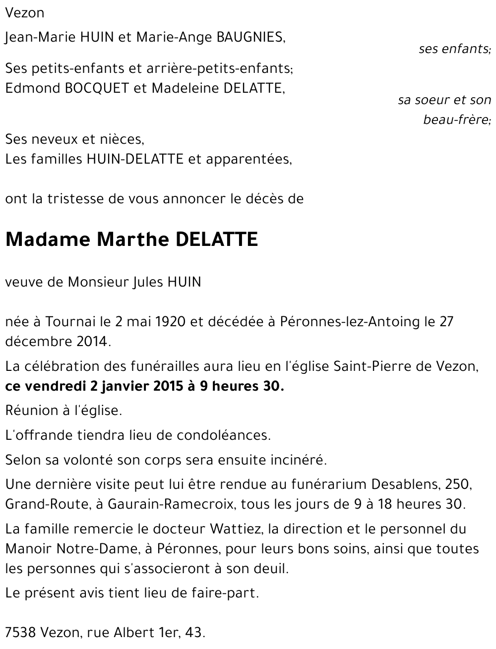 Marthe DELATTE