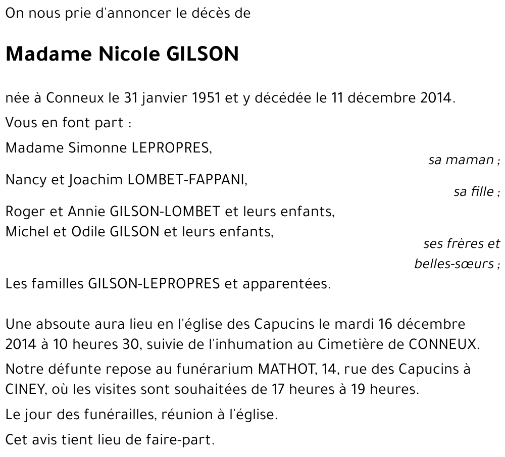 Nicole GILSON